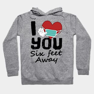 I Love You Six Feet Away, Funny Social Distance Introvert Hoodie